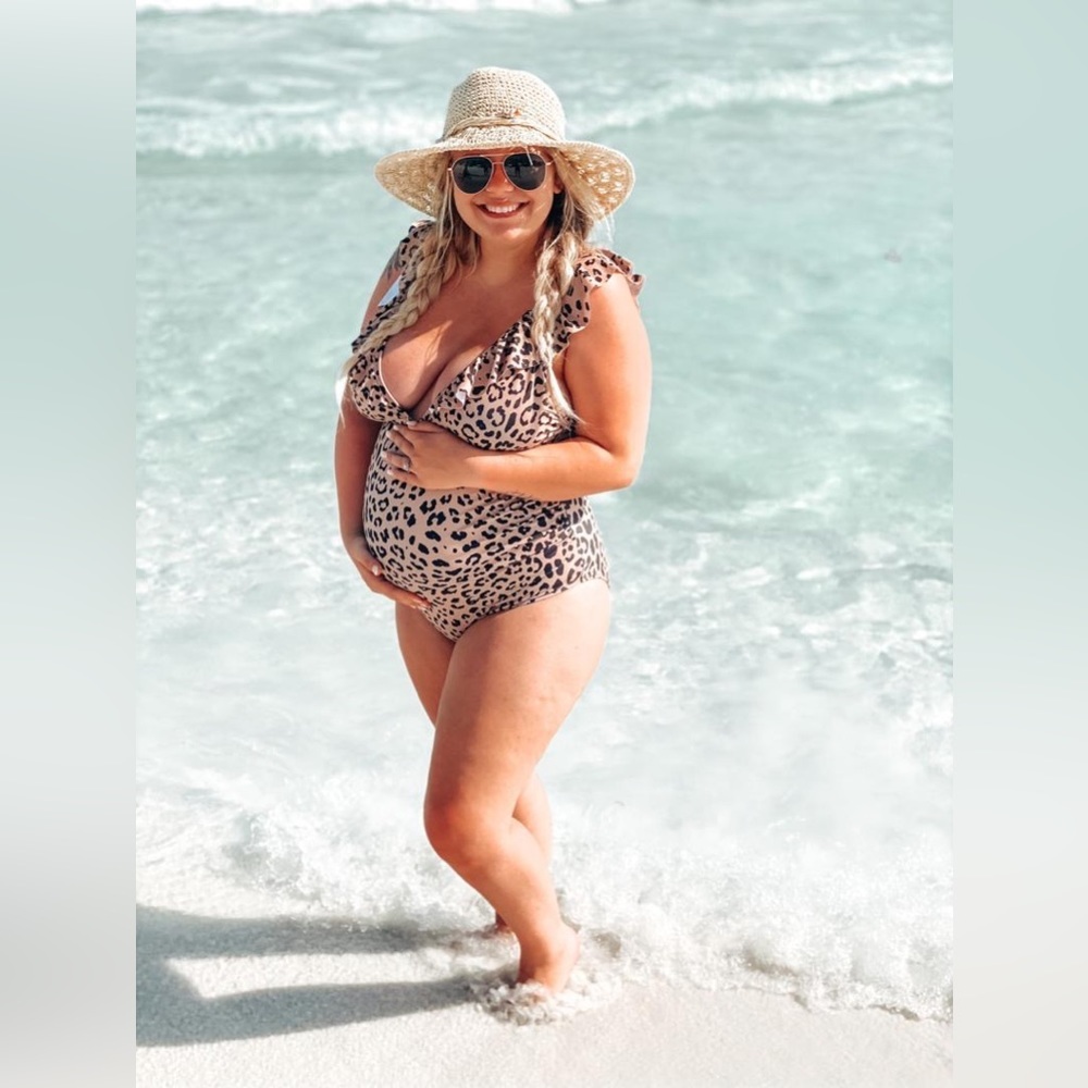 PinkBlush leopard one piece swimsuit maternity nwot - Picture 6 of 11